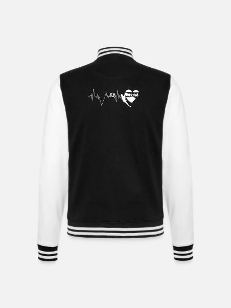 Berge Wandern Hiking Heartbeat Wanderer Geschenk - College-Sweatjacke - Schwarz/Weiß