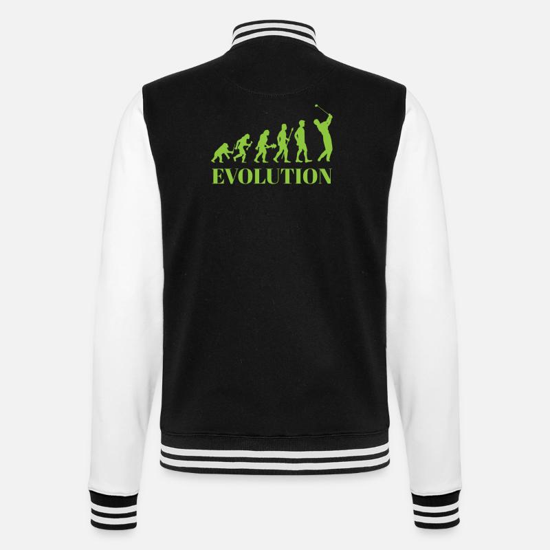 Evolution - Golf - Funny - Fun - Gift - College Sweat Jacket - black/white