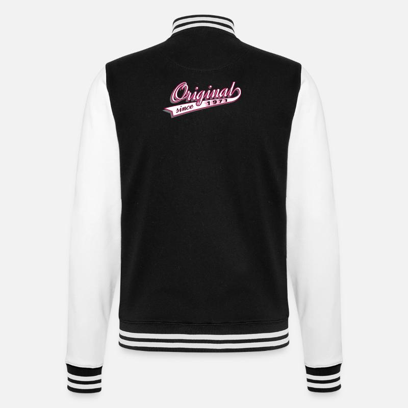 Original since 1971 Geschenk, Geschenkidee, Gift - College-Sweatjacke - Schwarz/Weiß