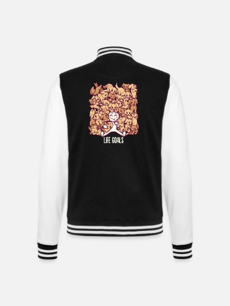 Life Goals - Golden Labrador Retriever dogs - College Sweat Jacket - black/white