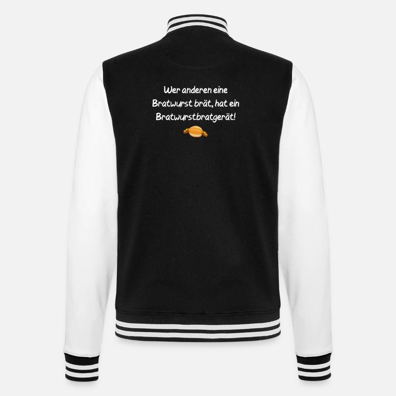 Bratwurstbratgerät Bratwurst Grillen Geschenk - College-Sweatjacke - Schwarz/Weiß
