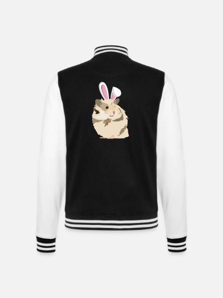 Hamster mit Osterhasenohren Funny Pascha - College-Sweatjacke - Schwarz/Weiß