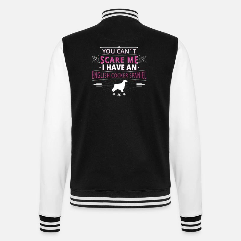 English Cocker Spaniel scare - College Sweat Jacket - black/white