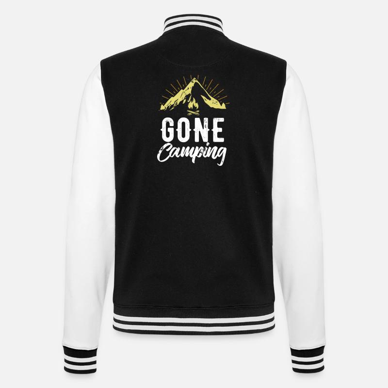 Am camping - camping - gift - College Sweat Jacket - black/white