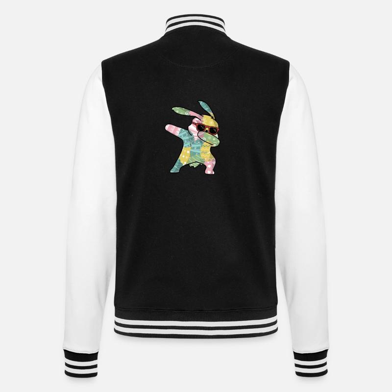 Dabbing Easter Bunny Osterhase Ostern - College-Sweatjacke - Schwarz/Weiß