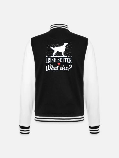 Irish Red Setter what else? Irish Setter - College-Sweatjacke - Schwarz/Weiß