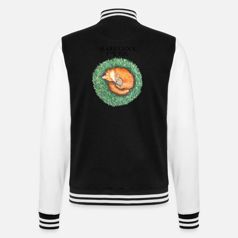 Fuchs und Hase schlafen friedlich - College-Sweatjacke - Schwarz/Weiß