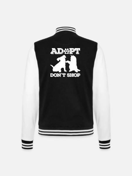 Adopt don't Shop - College-Sweatjacke - Schwarz/Weiß