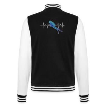 Tauchen - Taucher - Scuba Diving - Herzschlag - College-Sweatjacke - Schwarz/Weiß - Hinten - Marisol (170cm)