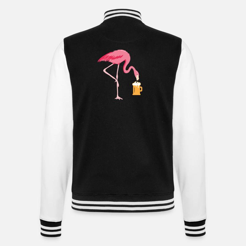 Flamingo Bier - College-Sweatjacke - Schwarz/Weiß