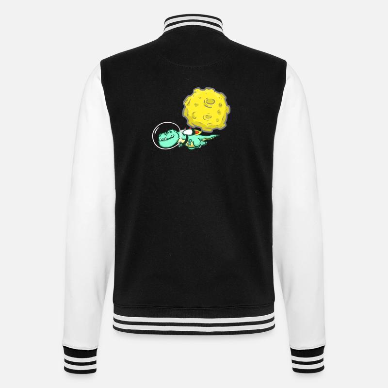 Dino - T-Rex - Lune - Espace - Astronaute - Veste Teddy - noir/blanc