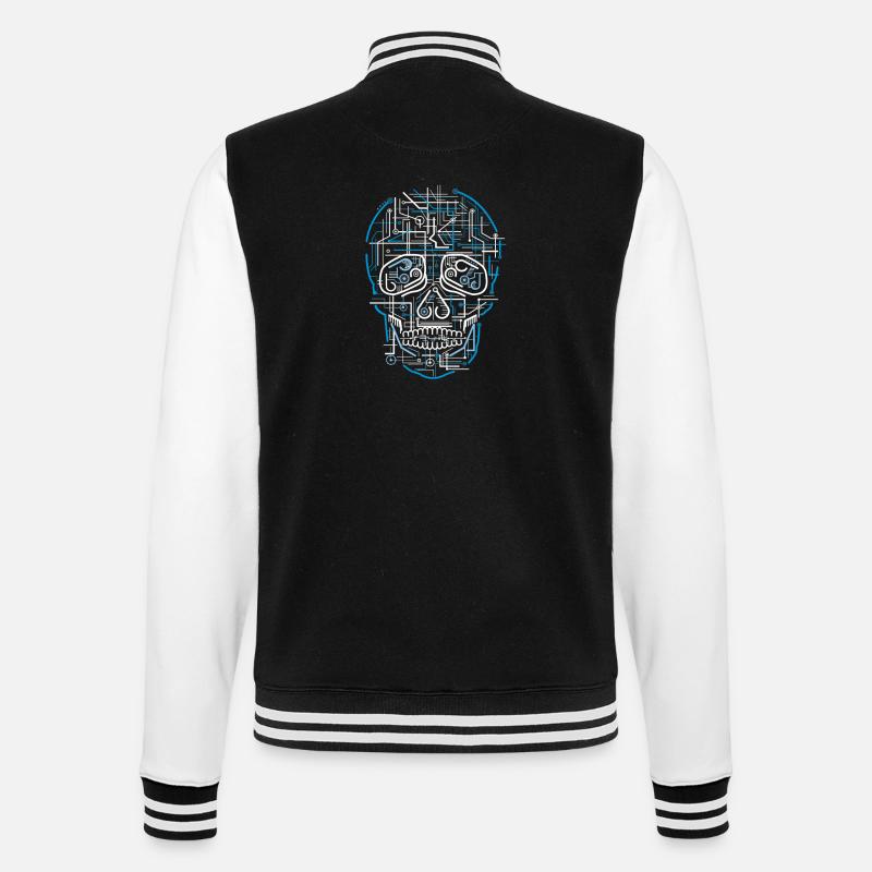 Electric Electronic Skull Skull - College Sweat Jacket - black/white