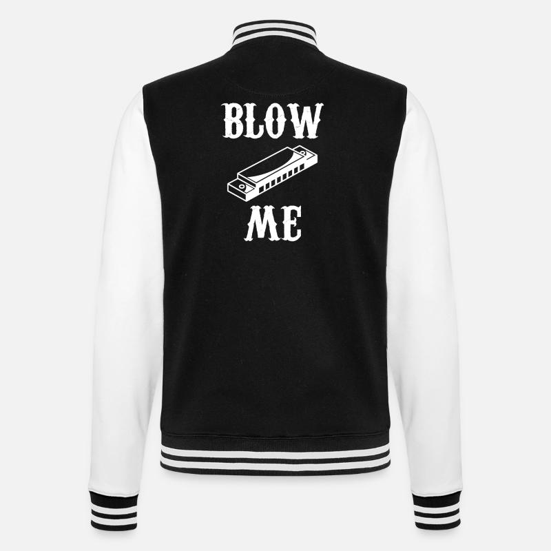 harmonica - harmonica player - harmonica - College Sweat Jacket - black/white
