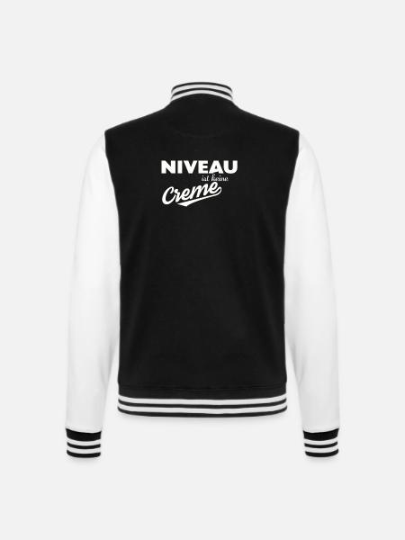 Niveau ist keine Creme - College-Sweatjacke - Schwarz/Weiß