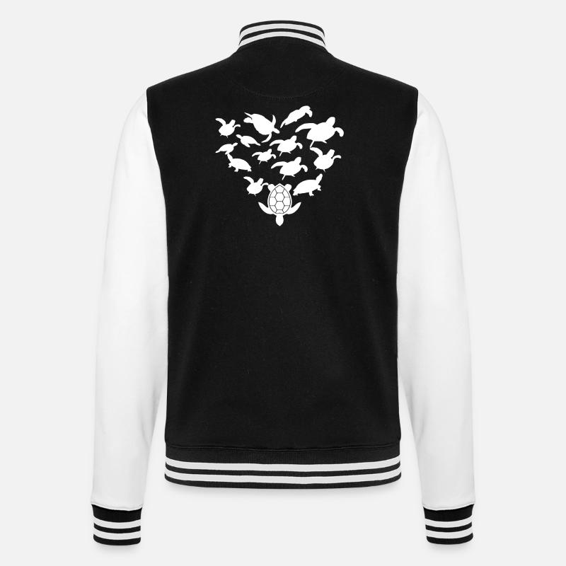 Turtle - Turtle Lover - Turtles - College Sweat Jacket - black/white
