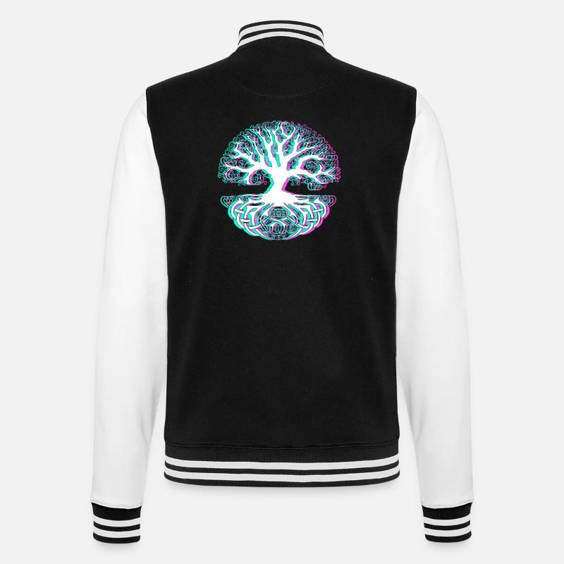 Baum - College-Sweatjacke - Schwarz/Weiß