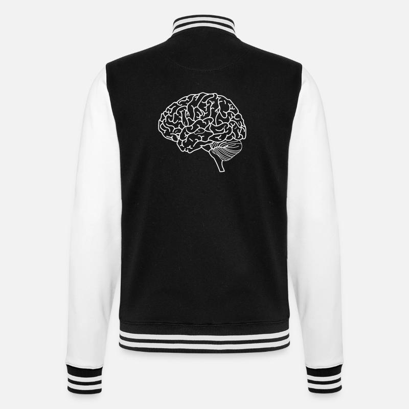 brain - College Sweat Jacket - black/white