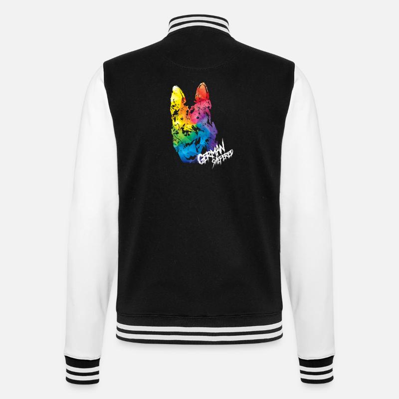 Deutscher Schäferhund - College-Sweatjacke - Schwarz/Weiß
