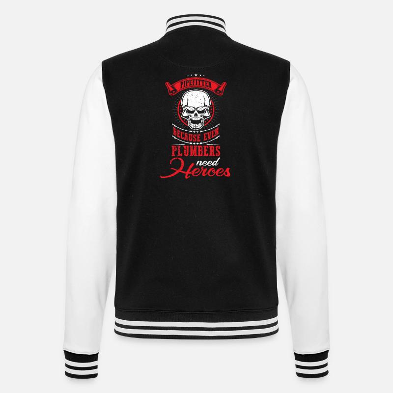 Plumbers need heroes - College Sweat Jacket - black/white