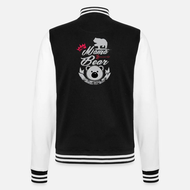 Mama Bear - College-Sweatjacke - Schwarz/Weiß