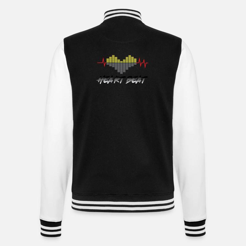 HEART BEAT - palpitations - College Sweat Jacket - black/white