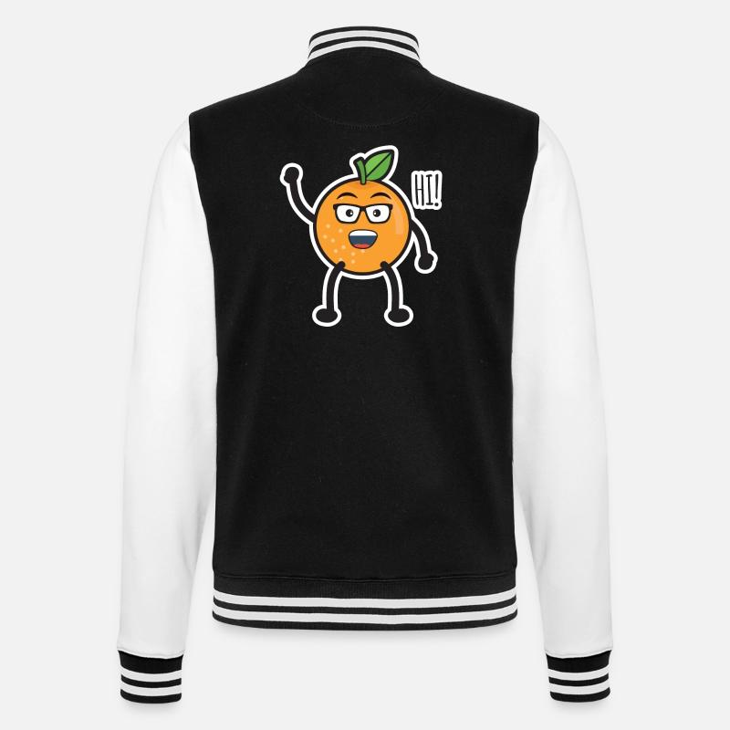 Salutation orange - Veste Teddy - noir/blanc