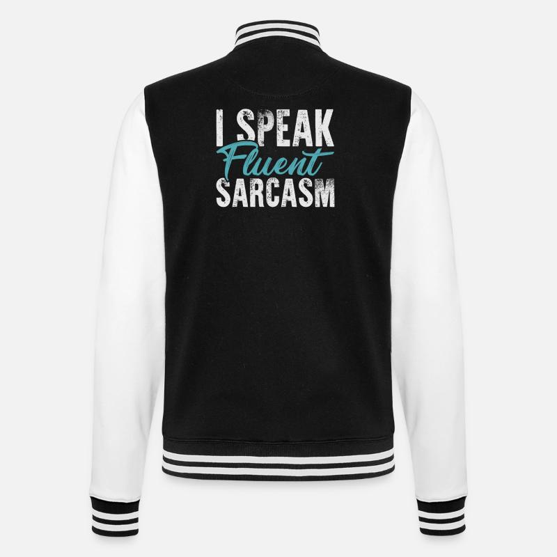 Sarkasmus - College-Sweatjacke - Schwarz/Weiß