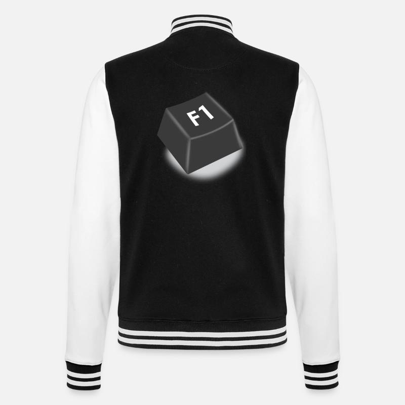 f1 help button - College Sweat Jacket - black/white