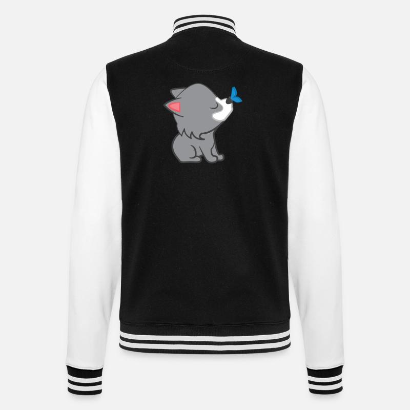 Wolf - Wolves - Wolffan - Wolf motive - College Sweat Jacket - black/white
