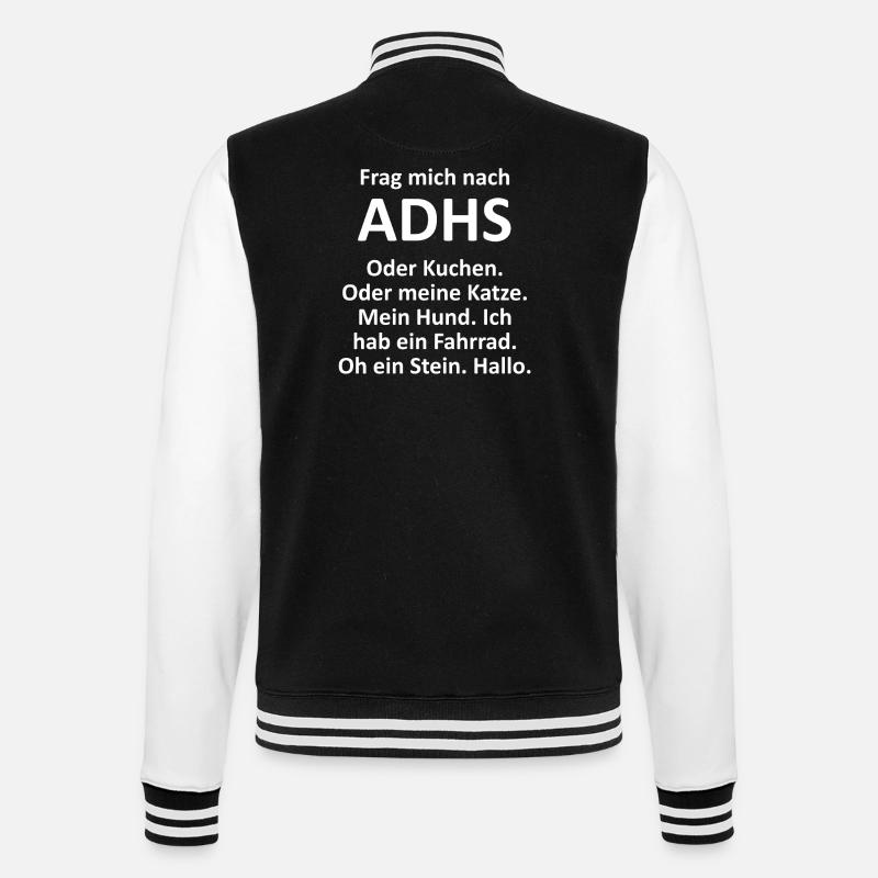 ADHS - College-Sweatjacke - Schwarz/Weiß