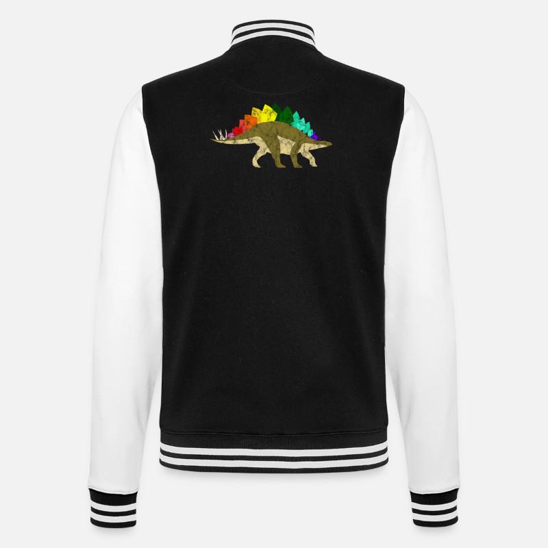 Rainbow Dinosaurs - College-Sweatjacke - Schwarz/Weiß