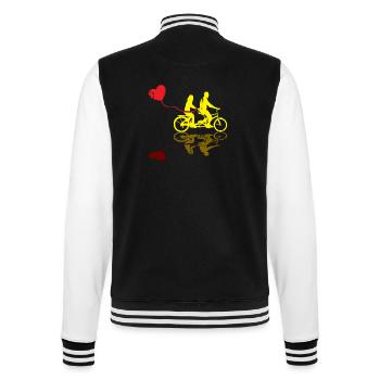 Hochzeitsgeschenk Fahrrad Tandem Geschenk - College-Sweatjacke - Schwarz/Weiß - Hinten - Marisol (170cm)