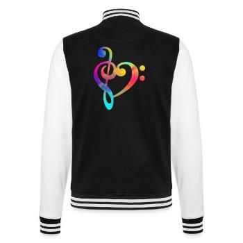 Clef Bass Clef Shirt Musicien musicien - Veste Teddy - noir/blanc - Dos - Marisol (170cm)