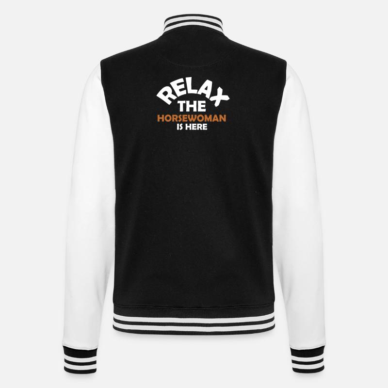 Pferdemädchen Pferdefrau Pferd Geschenkidee - College-Sweatjacke - Schwarz/Weiß