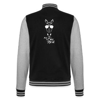 Pferde Tshirt Nur mit Pferd - College-Sweatjacke - Schwarz/Grau meliert - Hinten - Marisol (170cm)