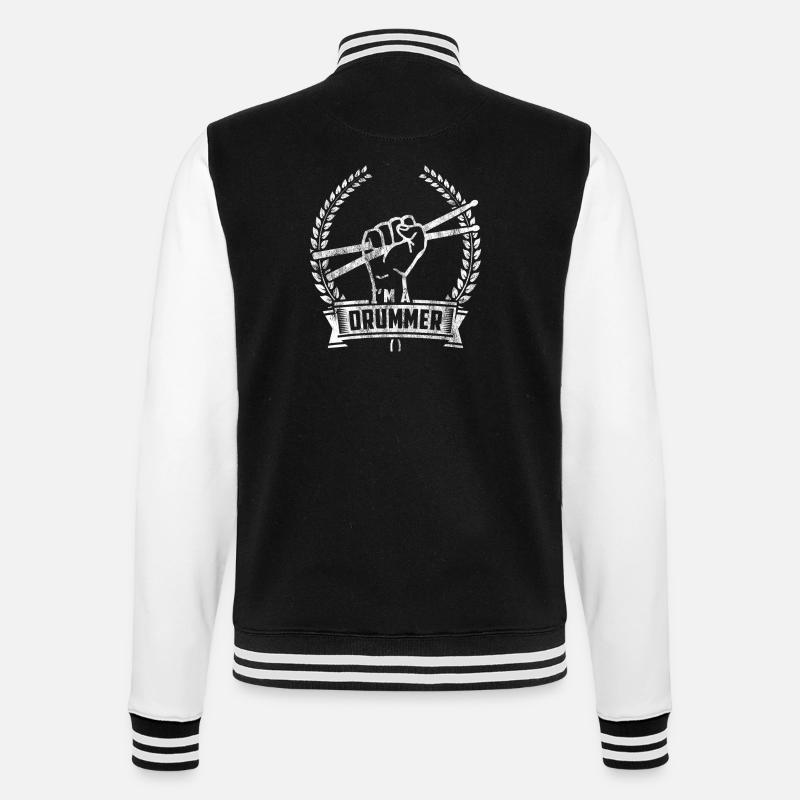 Gift drummer drummer drummer - College Sweat Jacket - black/white