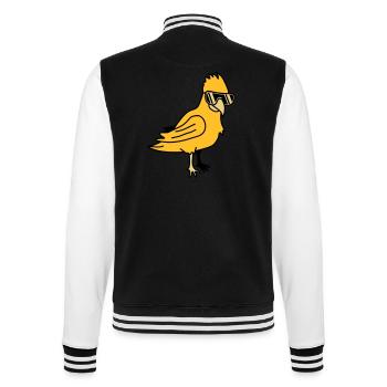 Cool Parrot Bird - College-Sweatjacke - Schwarz/Weiß - Hinten - Marisol (170cm)
