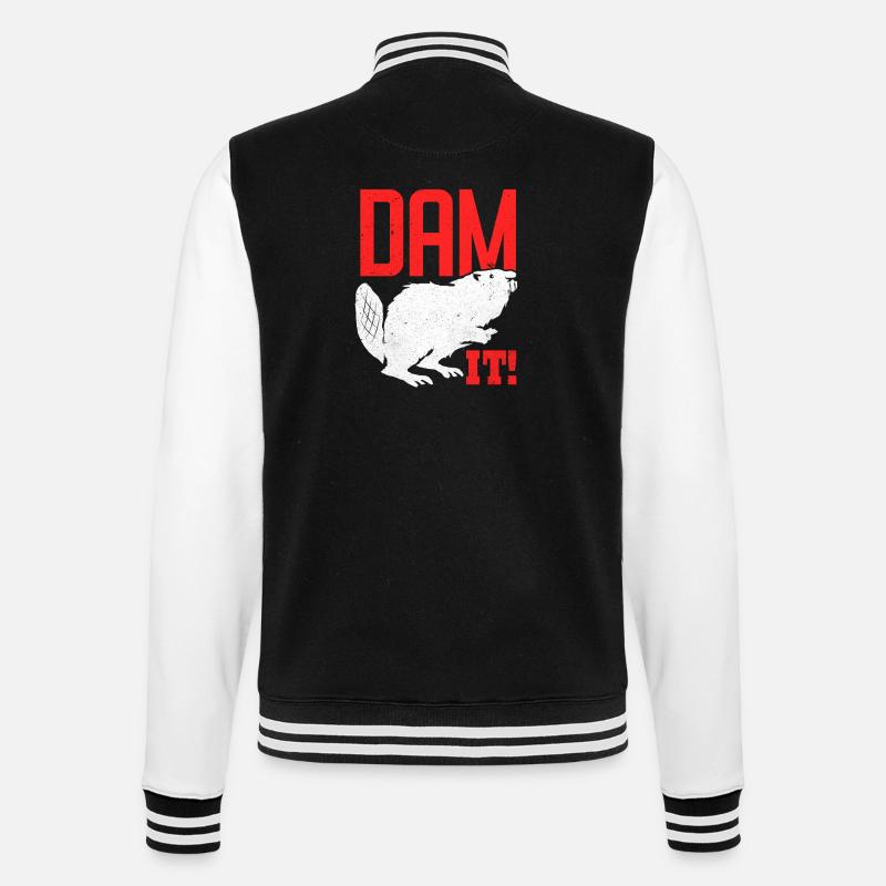 Biber - College-Sweatjacke - Schwarz/Weiß