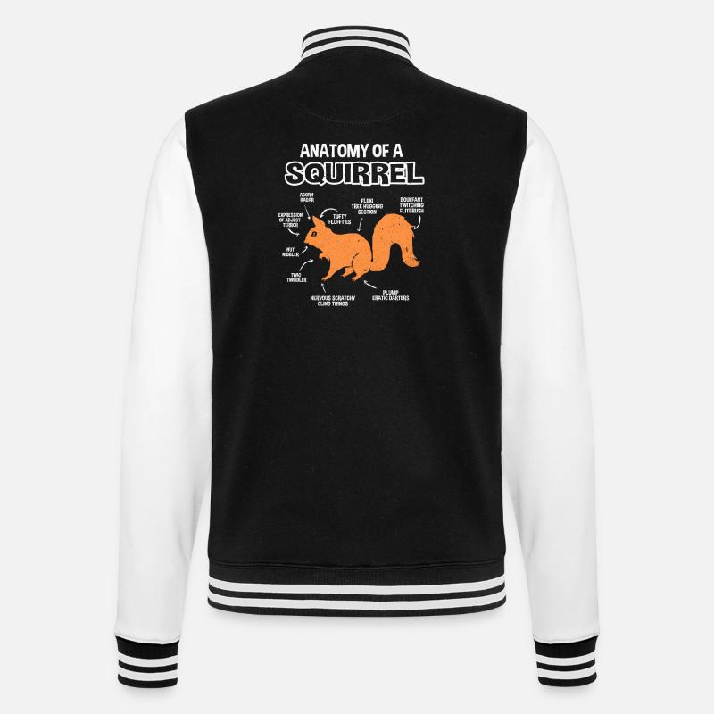 Eichhörnchen - College-Sweatjacke - Schwarz/Weiß
