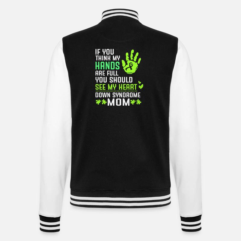 Down Syndrom - College-Sweatjacke - Schwarz/Weiß