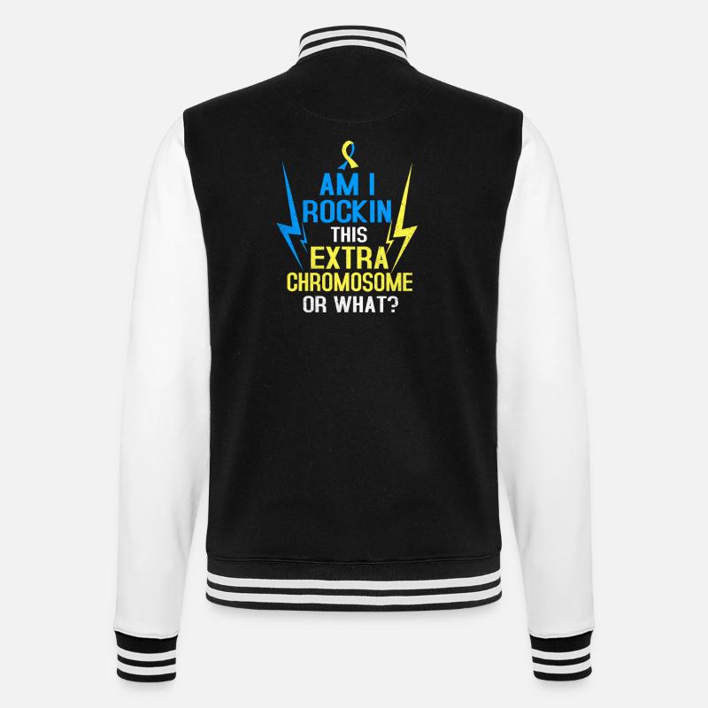 Down Syndrom - College-Sweatjacke - Schwarz/Weiß