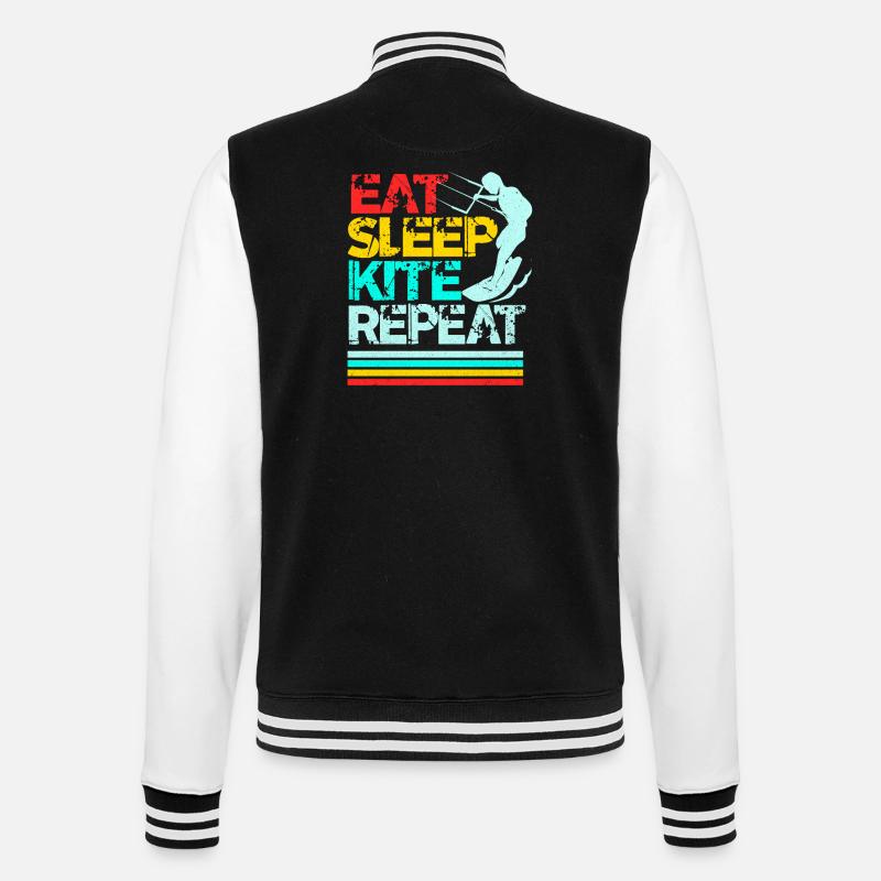 Kiteboard - College-Sweatjacke - Schwarz/Weiß