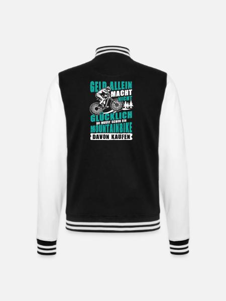 Mountainbike Mountainbiker Geld Glück Kaufen - College-Sweatjacke - Schwarz/Weiß