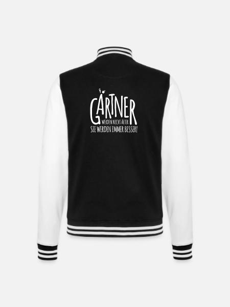 lustiges Gärtner Shirt - Geschenk für Gärtner - College-Sweatjacke - Schwarz/Weiß