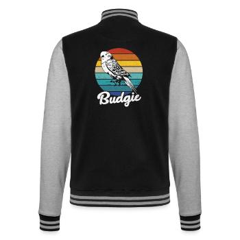 Wellensittich - College-Sweatjacke - Schwarz/Grau meliert - Hinten - Marisol (170cm)