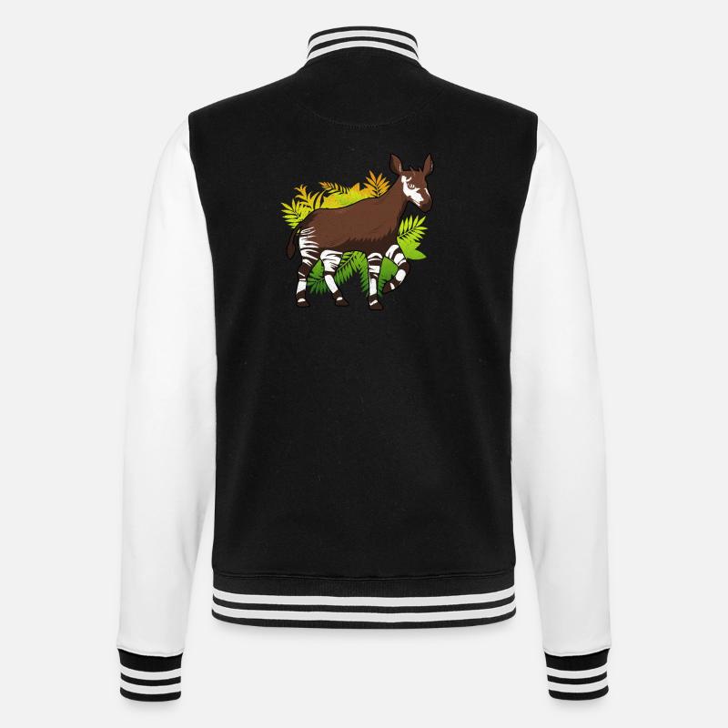 Okapi - College-Sweatjacke - Schwarz/Weiß