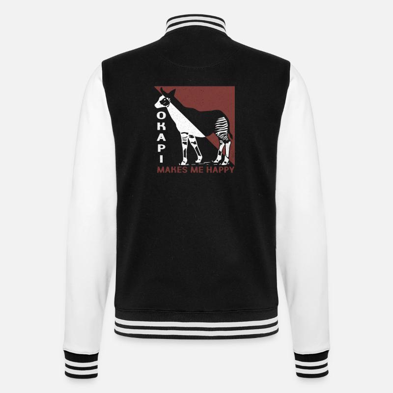 Okapi - College Sweat Jacket - black/white