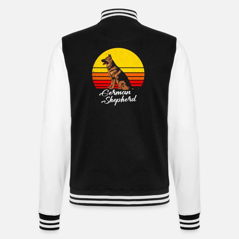 Deutscher Schäferhund - College-Sweatjacke - Schwarz/Weiß