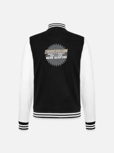 Zimmermann Leidenschaft Schicksal Berufung - College-Sweatjacke - Schwarz/Weiß