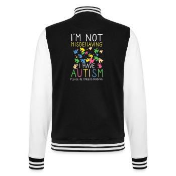 Autismus Handicap Verständnis Toleranz - College-Sweatjacke - Schwarz/Weiß - Hinten - Marisol (170cm)